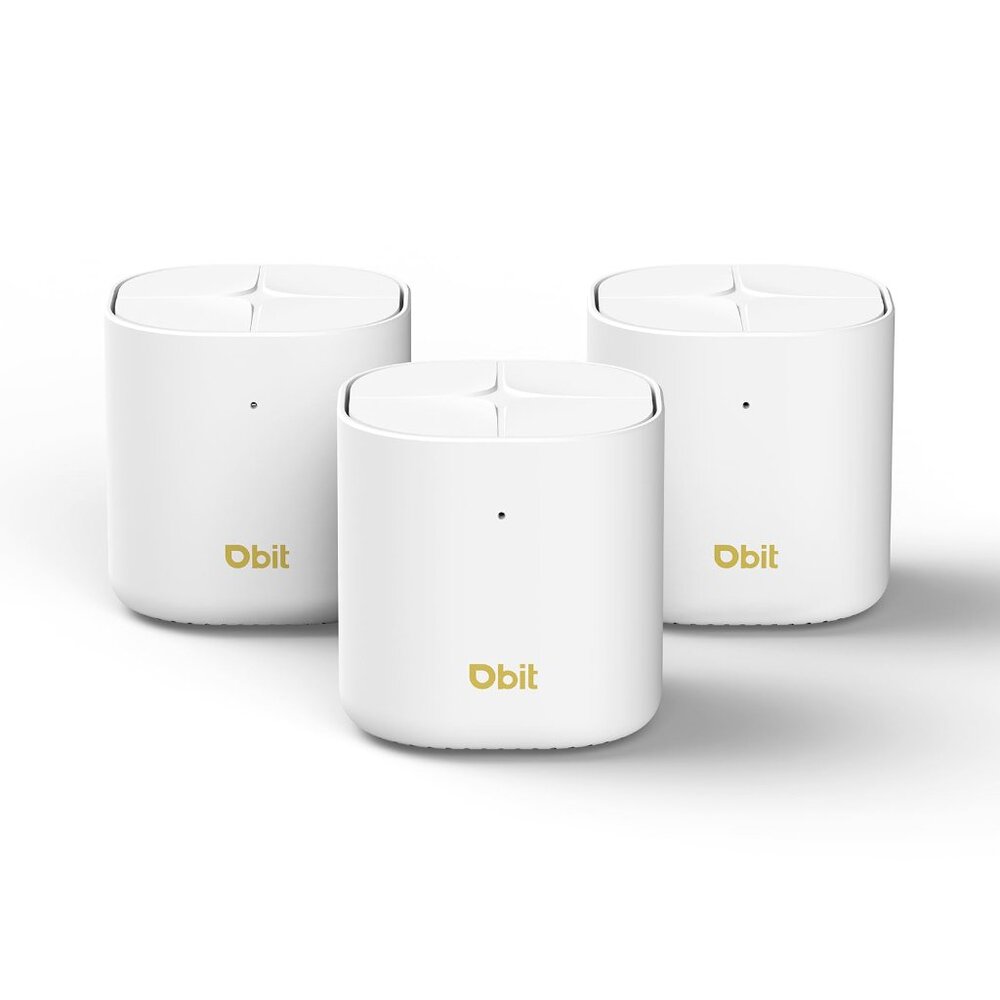 Obit AX1800 WiFi 6 Mesh System D-MAX5 3-Pack 6500 Sq Ft Coverage